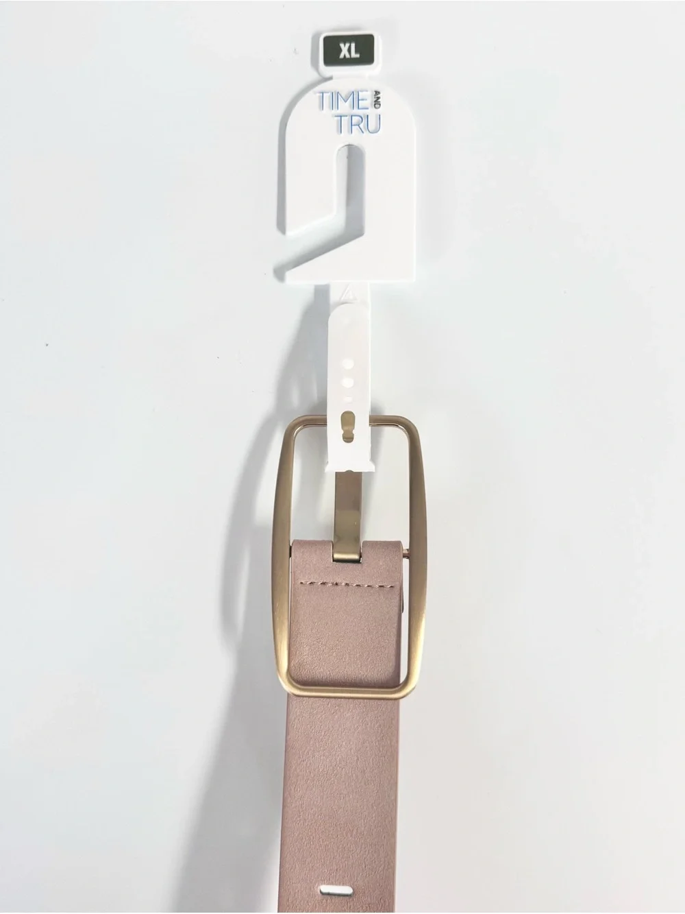 Time and Tru Slotted Faux Suede Belt Blush NWT